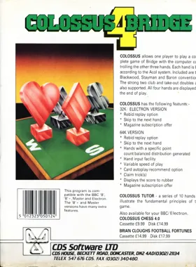 Colossus 4 Bridge (1988)(U.S. Gold) box cover back
